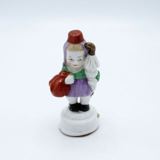 Antique Porcelain Girl With Umbrella And Purse Tape Measure,  Germany,  Nr
