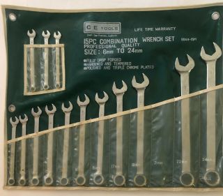Vintage Ce Tools Combination Wrench Set 6mm To 24mm