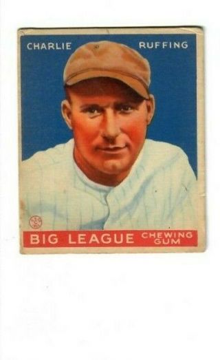 Charlie Red Ruffing 1933 Goudey Big League Chewing Gum Card 56 York Yankees