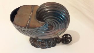 Victorian Silver Plated Nautilus Shell Spoon Warmer.