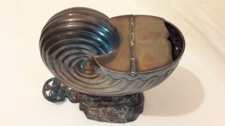 Victorian Silver Plated Nautilus Shell Spoon Warmer. 2