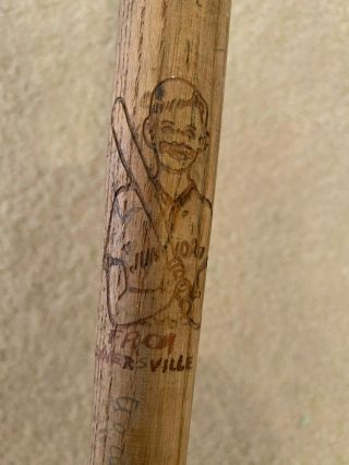 Vintage Mini - Bat Signed Junior From Connersville W/pencilled Signatures