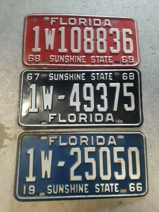 1966,  1967,  1968,  1969 Florida License Plate Dade County