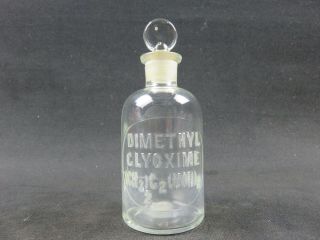 Dimethyl Glyoxime (ch3) 2 (noh) 2 Embossed Apothecary Bottle Tcw Co U.  S.  A 1 - M - 8 5