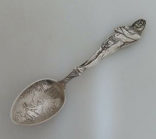 Vintage Native American Indian Gold Mining Souvenir Sterling Spoon - 80716