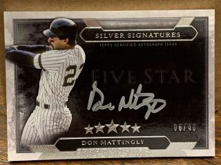 2020 Topps Five Star Don Mattingly Silver Signatures /40 Yankees Auto