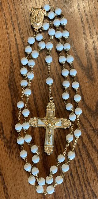 Vintage Catholic Lenox Our Lady Of Lourdes Relic Rosary