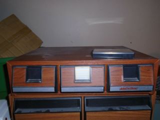 Audio Cassette 42 Tape Storage Case Rack Holder 3 Drawer Organizer Faux Wood Vtg