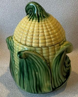 Vintage Stanford Ware Corn Corncob Pottery Cookie Jar With Lid Marked 512