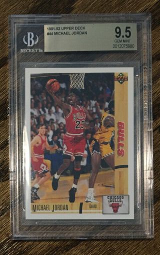 Michael Jordan Chicago Bulls 1991 Upper Deck 44 - Bgs 9.  5 Gem