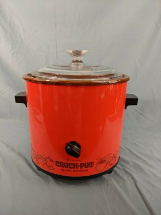 Vintage Rival Crock Pot Slow Cooker 3.  5 Qt Model 3100/2 With Glass Lid