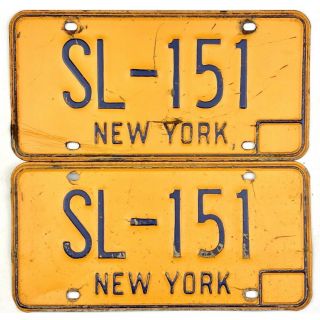 1973 - 1986 York License Plate Pair Sl - 151 Special Number