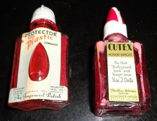 2 Vintage Nail Polish Bottles - 1940 