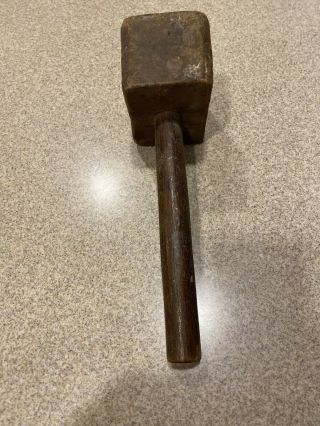Primitive Vintage Wood Mallet Block Hammer 3