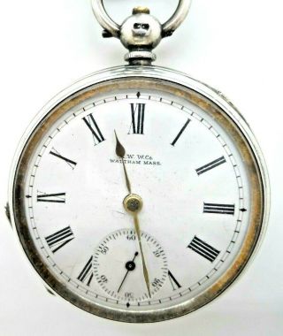 A Very Good Antique Silver Waltham Pocket Watch 1885
