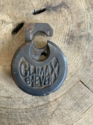 Vintage Climax 6 Lever Padlock Lock No Key 2
