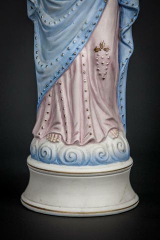 Sacred Heart of Jesus | Christ Figure | Antique Bisque Porcelain Figurine | 13 
