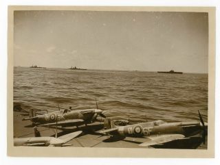 Photograph Of Supermarine Seafires Mk.  Ib Mb345 & Iic Mb182 Hms Formidable 1943