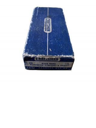 Vintage Craftsman 0 - 1” Micrometer No 4090