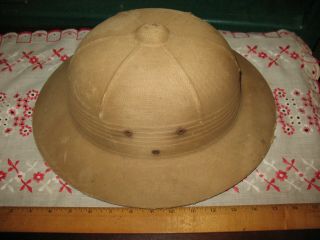 Vintage Wwii Era Military Pith Helmet Safari Hat