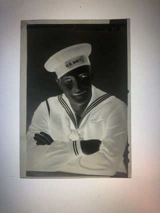 Vintage B/w Photo Negative Of Navy Gentleman