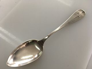 Antique Sterling Silver Kalo Hand Wrought Hammered Af Mono Serving Spoon 10.  375”