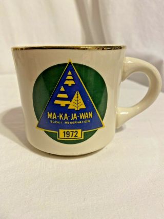 Vintage 1972 Boy Scouts America Bsa Ma - Ka - Ja - Wan Scout Reservation Mug Cup