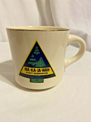 Vintage 1971 Boy Scouts America Bsa Ma - Ka - Ja - Wan Scout Reservation Mug Cup
