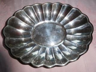 Vintage Ornate Reed & Barton Holiday Silverplate Serving Tray Dish Bowl Silver