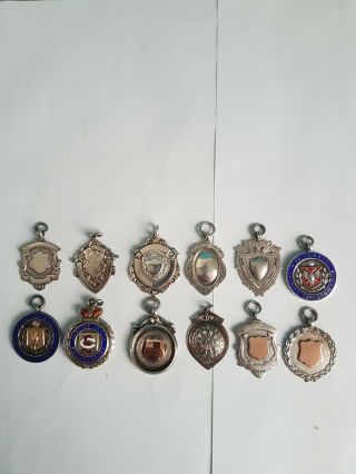 A Large Selection Of Antique & Victorian Solid Silver/9ct Fobs 12 In Total