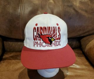 Vintage 90s Phoenix Cardinals Ajd Snapback Hat Nfl Big Logo Cap Embroidered