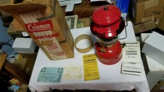 Vintage Coleman Lantern,  Model 200a With Box,  Instructions,  5 1959