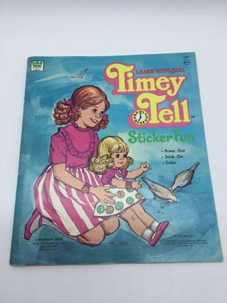 Vtg 1972 Mattel Timey Tell Doll Sticker Fun Book Whitman Stick Color