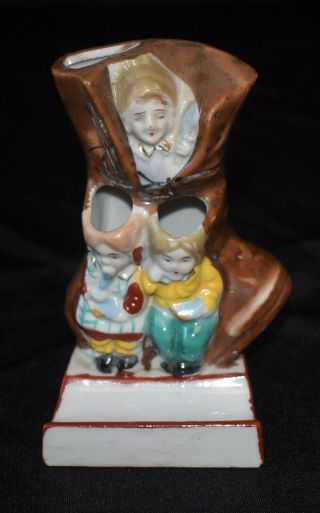 Vintage Ceramic Wallpocket Japan " The Old Lady In The Shoe "