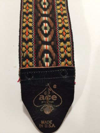 Vintage Ace Guitar Strap,  Made In U.  S.  A.