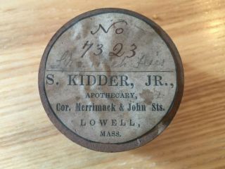 Vintage Wooden Box S Kidder Jr.  Apothecary Merrimack & John Sts.  Lowell Mass