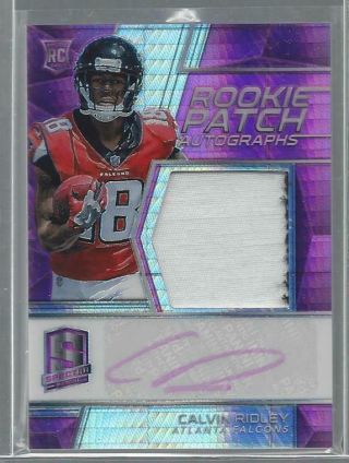 Calvin Ridley 2018 Spectra Neon Pink Prizm Rpa Rookie Patch Auto Rc D 2/25