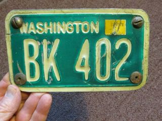 1968 1969 1970 1971 1972 - 1975 Washington Motorcycle License Plate - - - - - Bk 402