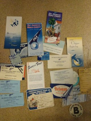 Pan American World Airways Timetable 1949 Plus Other Items