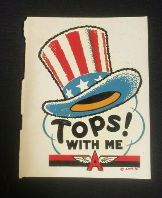 Tops With Me Vintage Flying A Gasoline Patriotic Logo Decal Angelus Pacific