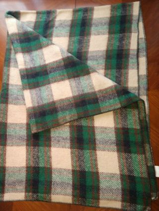 Vintage Chatham Blanket Green Brown Plaid 70 " X 49 "