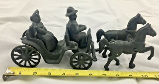 Vintage Miniature Cast Iron Horse And Buggy