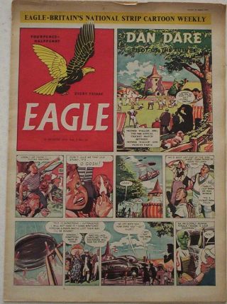 1951 Vintage Eagle Comic Vol.  2 18.  Dan Dare.  Cutaway Of A Jet Flying Boat.