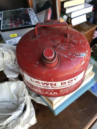 Lawn Boy Omc 2½ Gallon Metal Fuel Gas Gasoline Can Made In Usa Vintage