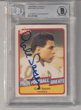 Gale Sayers Signed Auto 1989 Swell Great Football Card Beckett Slabbed Authentic