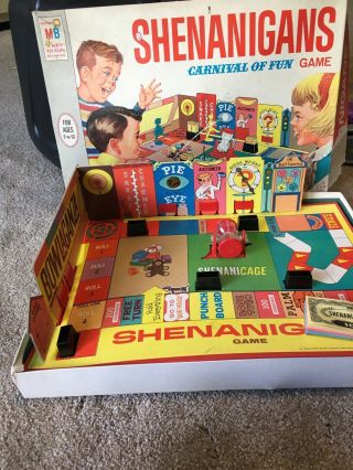 Vintage 1966 Shenanigans Board Game Milton Bradley Carnival Of Fun Good
