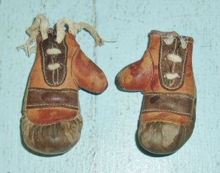 Vintage Miniature Soft Leather Boxing Gloves Salesman Sample ?