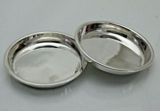 Pair Asprey Solid Sterling Silver Coasters Or Small Dishes B 