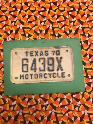 1970 Texas Motorcycle License Plate 6439x