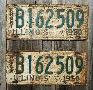 1950 Illinois " Truck " License Plate Pair (front & Rear)